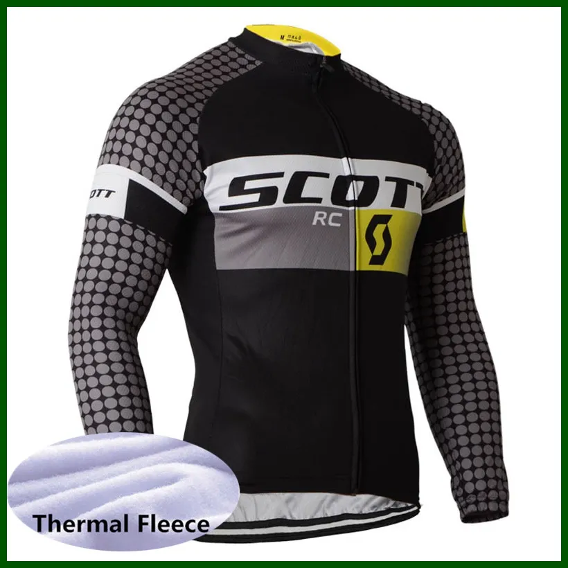 Pro Team SCOTT Wielershirt Heren Winter Thermische Fleece Mountainbikeshirt met lange mouwen Wegfiets Tops Warmere racekleding Outdoor sportkleding Y21050627