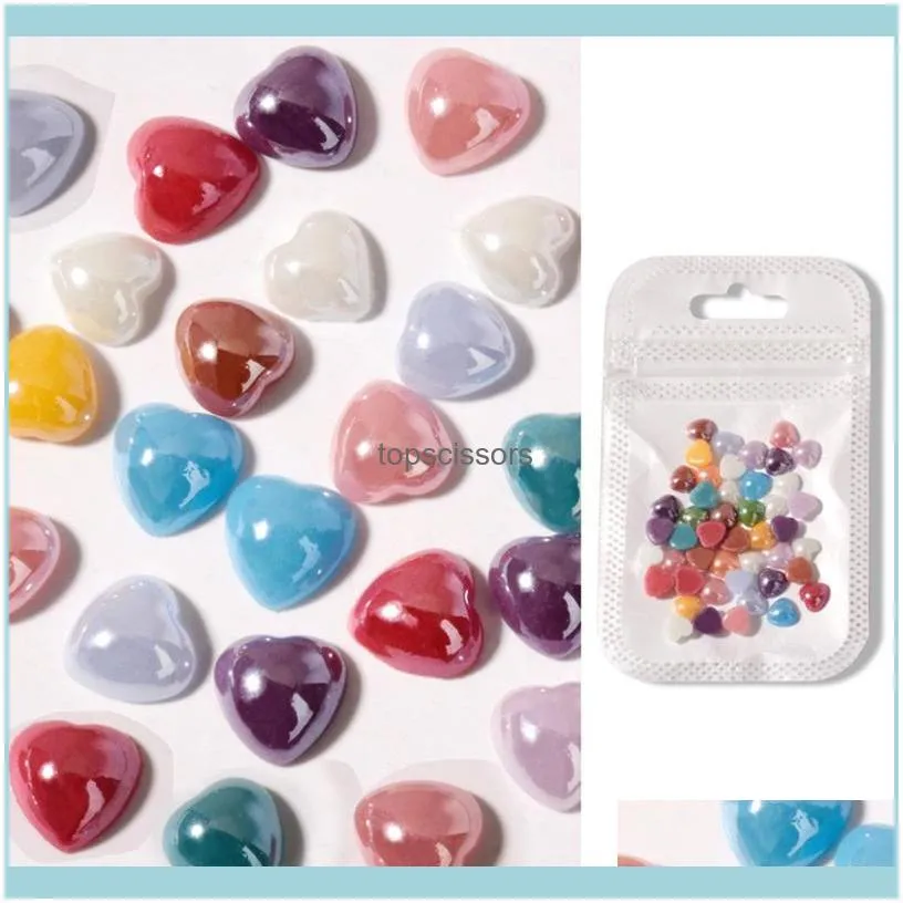 50Pcs Peach Heart Shape Crystal Glass Nail Art Rhinestones Colorful Jewelry DIY Manicure Accessories 6mm Decorations1