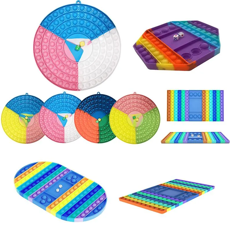 Fidget Leksaker Regnbåge Välkommen Styles Board Familj Ett pusselspel Fidgets Sensory Autism Specialbehov Angst Stress Reliever för Office Fluorescen