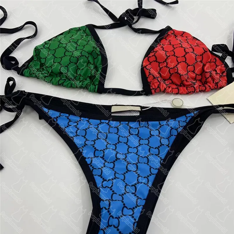 Set bikini estivo traspirante per donna, costume da bagno, costumi da bagno, stampa di moda, signora, due pezzi, bikini di design, regalo di compleanno per ragazza, abbigliamento da spiaggia alla moda