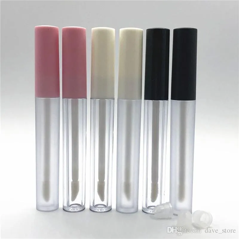 2.5ml Frosted Clear Lege Lip Gloss Flessen Containers Tube Lid Balm Lids Brush Tip applicator Wand Rubber Stoppers