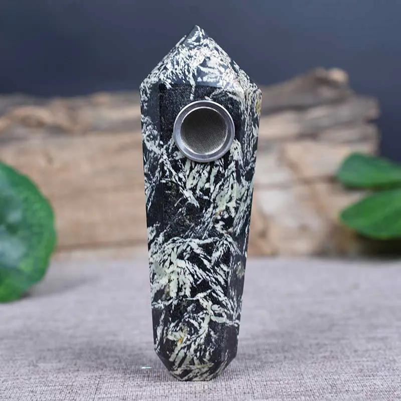 Natural Bamboo Leaf Stone Crystal Raw Pipe Hexagonal Prism Foreign Diamond Suction Energy Donghai Direct Sales
