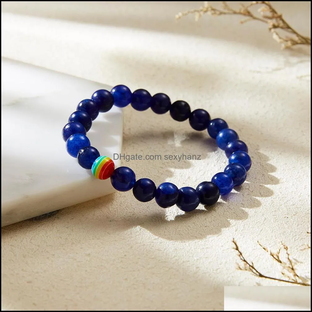 Rinhoo Black & White Scrub Gay Pride Rainbow Bracelet For Men Women Friendship Gifts Wedding Party Bracelet Jewelry