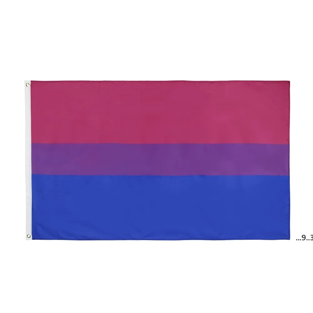 NewNew Direct Factory Groothandel Dubbel gestikt 90x150cm 3x5 FTS Pride Rainbow Biseksualiteit BI Biseksuele vlag EWA4371