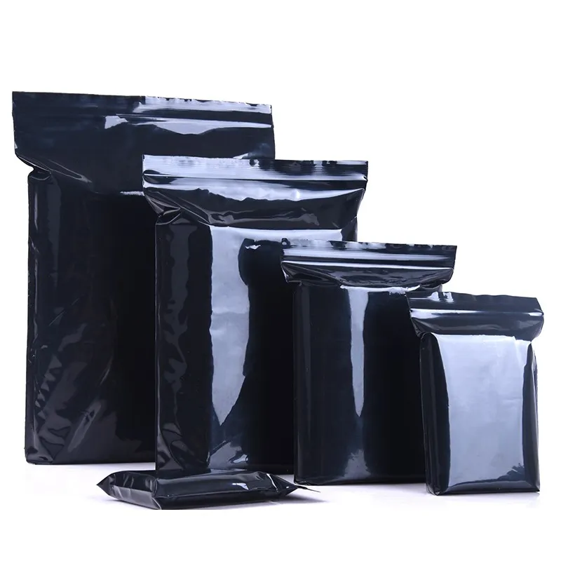 PE Black Ziplock Food Savers Embalagem Saco Espessado Denso Sacos