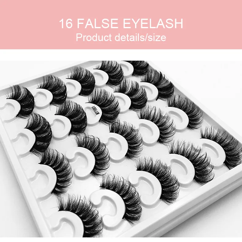 Eyelash vendor false eyelash faux cils pestañas 8D naturally curl thick mink hair 10 pairs of lashes set means pink color box packaging lash