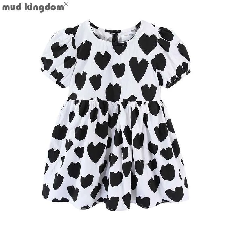 Mudkingdom Cinch Waist Dresses for Girls Puff Sleeve Toddler Dress Girl Polka-Dot Clothes Children Summer Clothing Plaid Party 210615