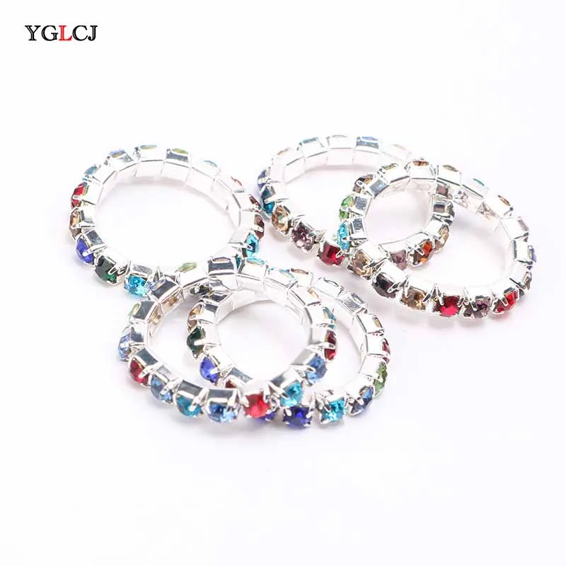 Новые моды прозрачные кристаллические кольца женские упругие однорядные хрустальные кольца свадебные украшения женские ювелирные изделия