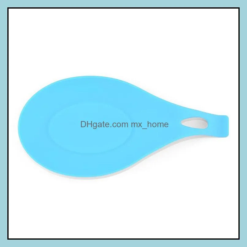 Kitchen Storage & Organization 10PCS Heat Resistant Non-stick Silicone Spoon Rest Tray Household Restaurant Dinnerware Mat Cooking