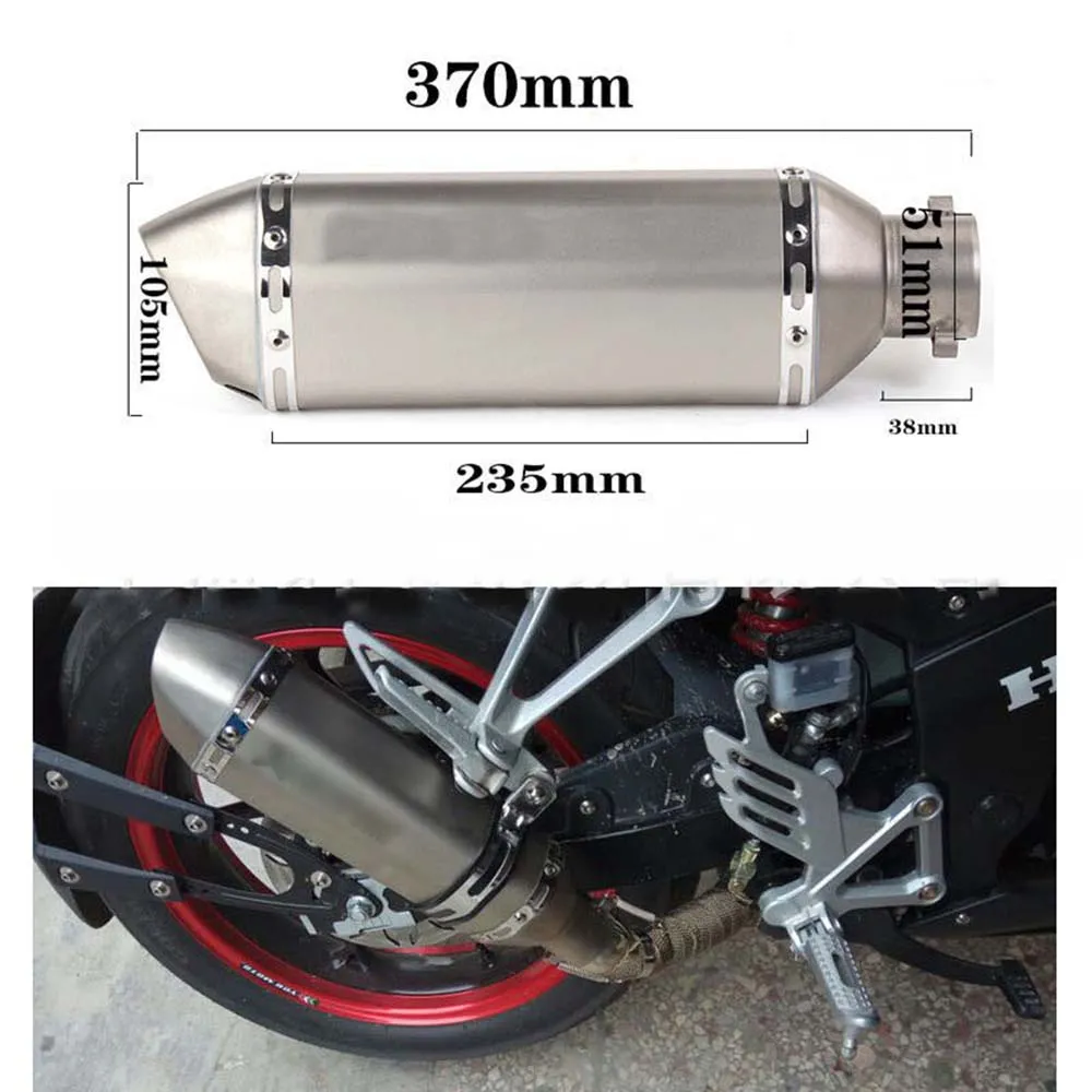 35-51mm motocicleta scooter atv escape silenciador tubo escape moto para honda cbr250 cb400 yzf fz400 z750 ninja tmax530