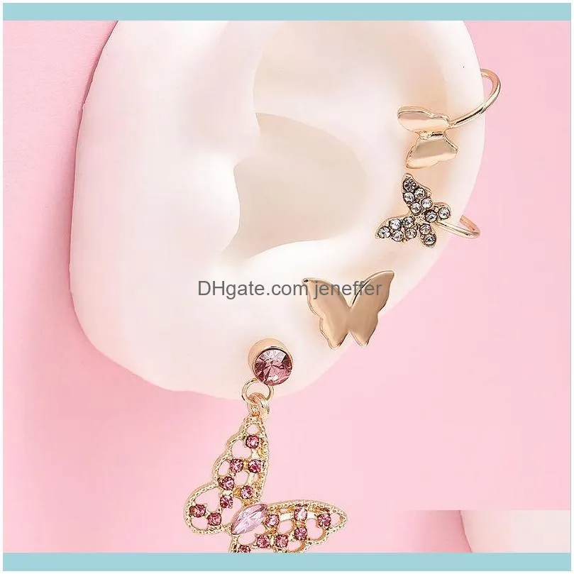 versatile Butterfly Hot Diamond selling Earrings ear personalized clip set 4