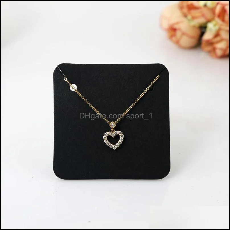 Étiquettes de prix emballage bijoux 5x5Cm noir blanc papier Kraft cartes de collier vierges classique bijoux de mariage carte d'affichage Aept personnalisé Drop Deli