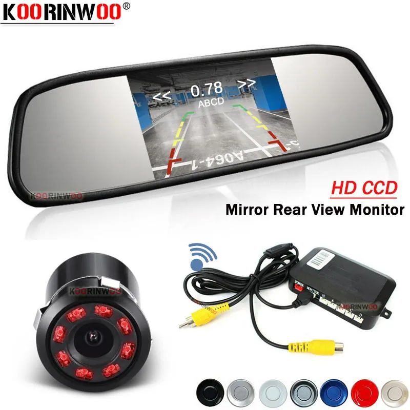 Caméras de recul pour voiture, capteurs de stationnement, système vidéo CPU Dual Core Koorinwoo, sauvegarde Visible, 4 sons, affichage de la Distance