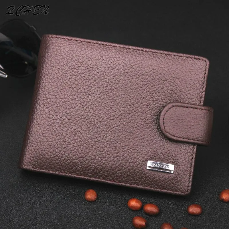 Wallets Men's Wallet Fashion Genuine Leather Men With Coin Bag Zipper Money Purses Dollar Slim Buckle Wholesale 468