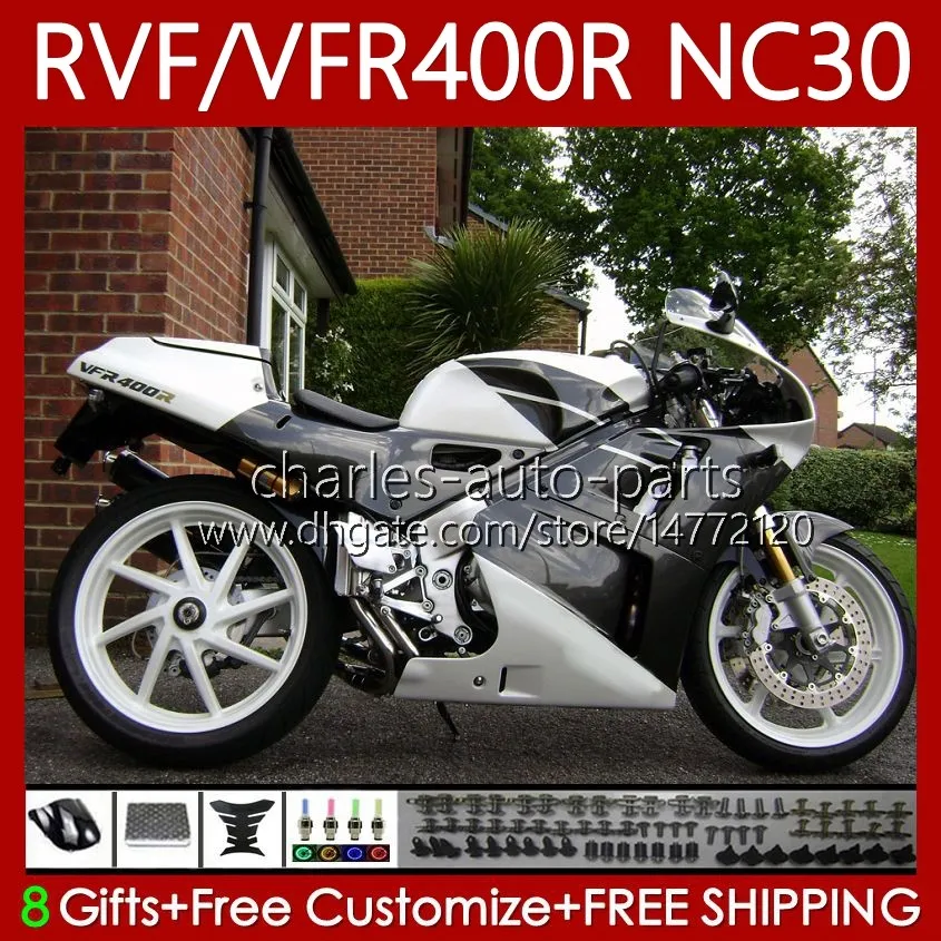 Bodywork For HONDA RVF VFR 400 RVF400 R 400RR VFR 400R VFR400R 89 90 91 Black white 1992 1993 79No.95 NC30 V4 VFR400 R 89-93 RVF400R VFR400RR 1989 1990 1991 92 93 Fairing