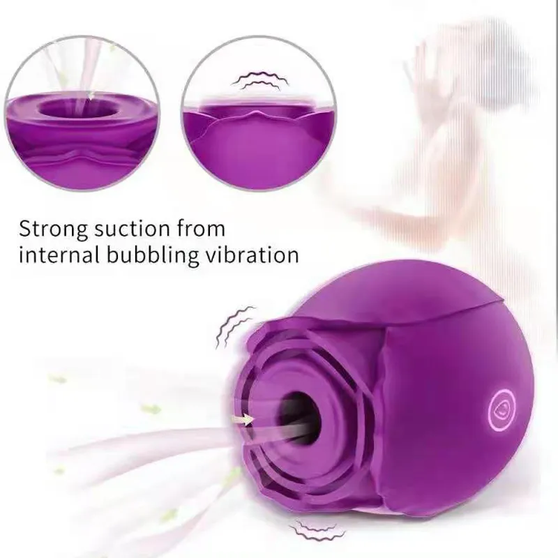 Rose Form Vibratoren Erotische Nippel Sauger Oral Sucker Klitoris Stimulation Leistungsstarke Sex Spielzeug für Frauen 2F6J