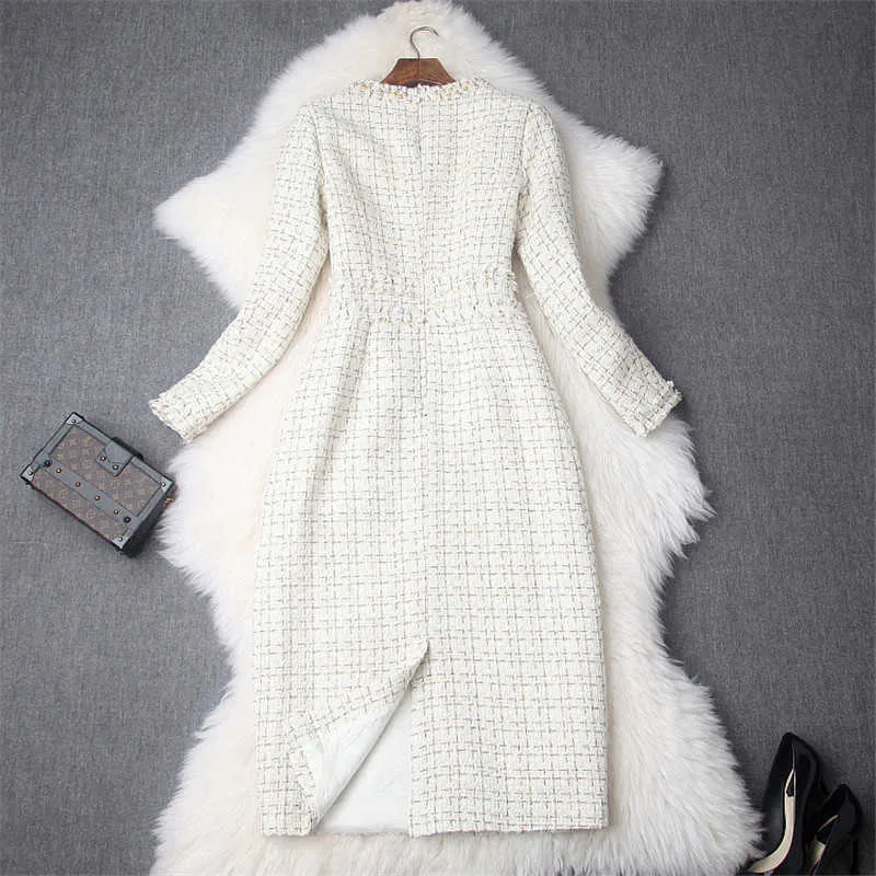Elegant Spring Tweed Woolen Dress For Women Vintage Plaid Office Wear In  Multiple Colors From Tudou12, $70.87 | DHgate.Com