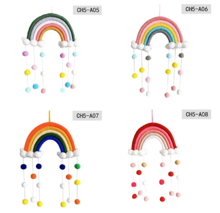 Woven Cloud Rainbow Hanging Decoration INS Nordic Style Home Wall Decor Children Room Pendant YL501