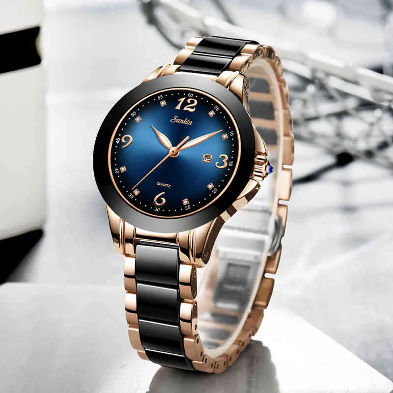 SUNKTA Lady Fashion Watch Women Quartz Watch Women's Wristwatches Female Dress Clock relogio feminino Gift 210517