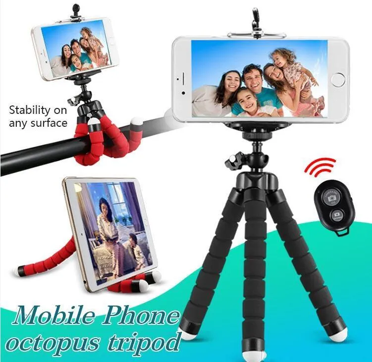Flexible Octopus Tripod Phone Holder Universal Stand Bracket For CellPhone Car Camera Selfie Monopod with Bluetooth Remote