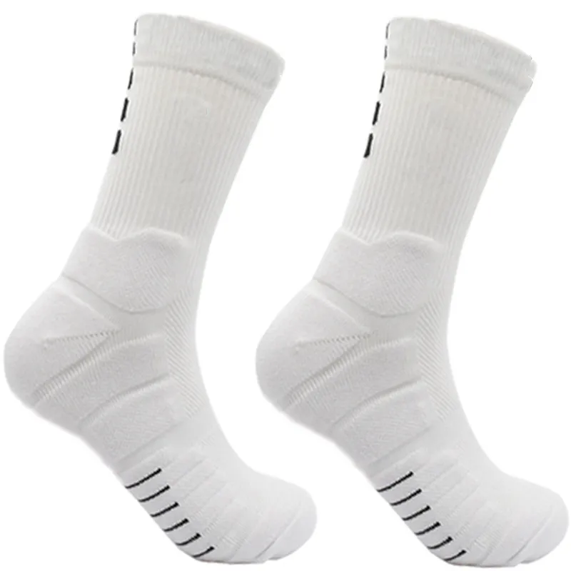 Socks Professional Basketball Mid-tube strumpor High-top förtjockad handduksbotten Faktisk stridstryck sport krok andningsbar strumpa