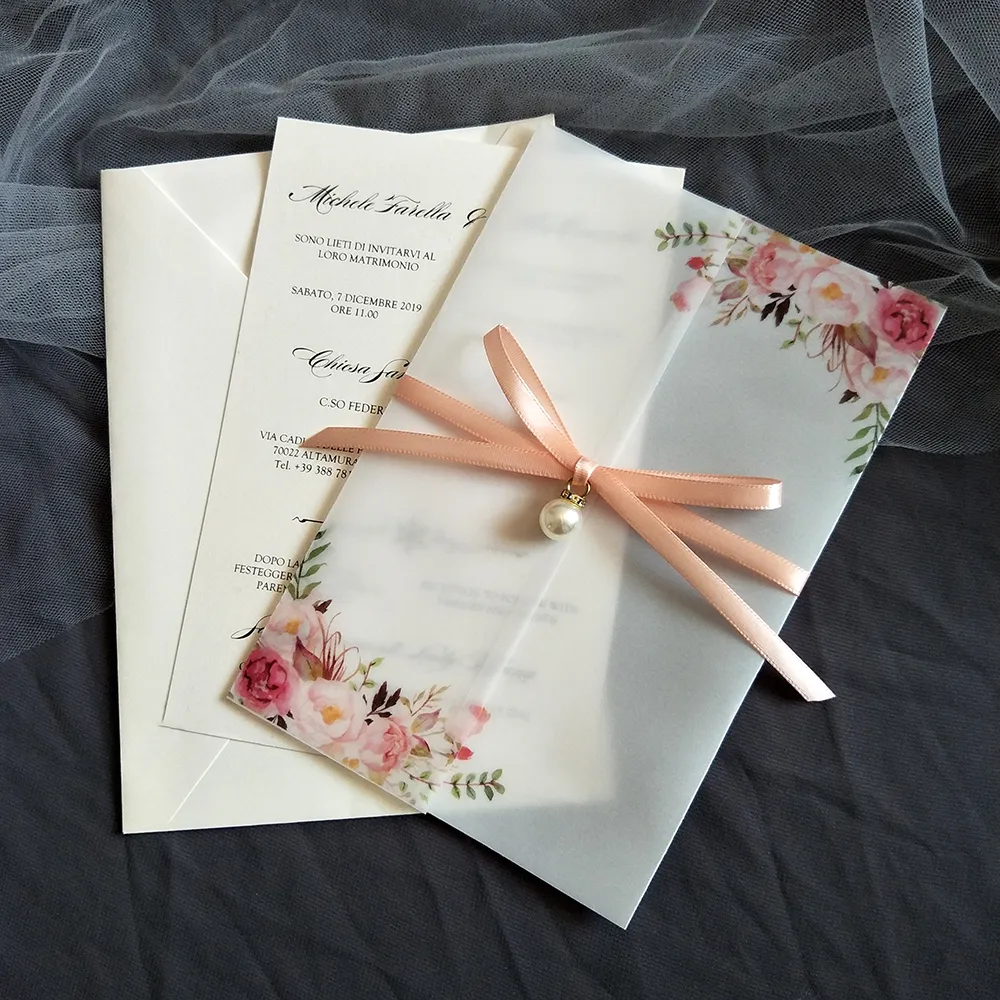 White Floral Vellum Wrap Jacket for DIY Wedding Invitation  Wedding  invitations diy, Wedding cards handmade, Diy wedding