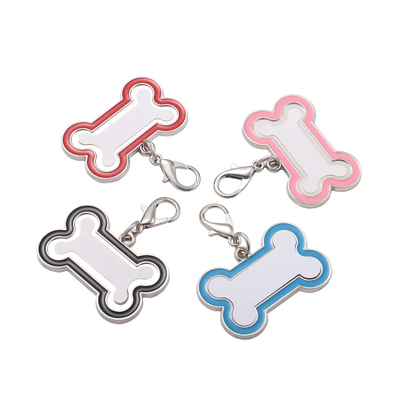 Blank Sublimation Stainless Steel Dog Tag Keyring Necklace Pendant Heat Thermal Transfer Printing DIY Pet ID Card Smooth Metal Pendants YY247