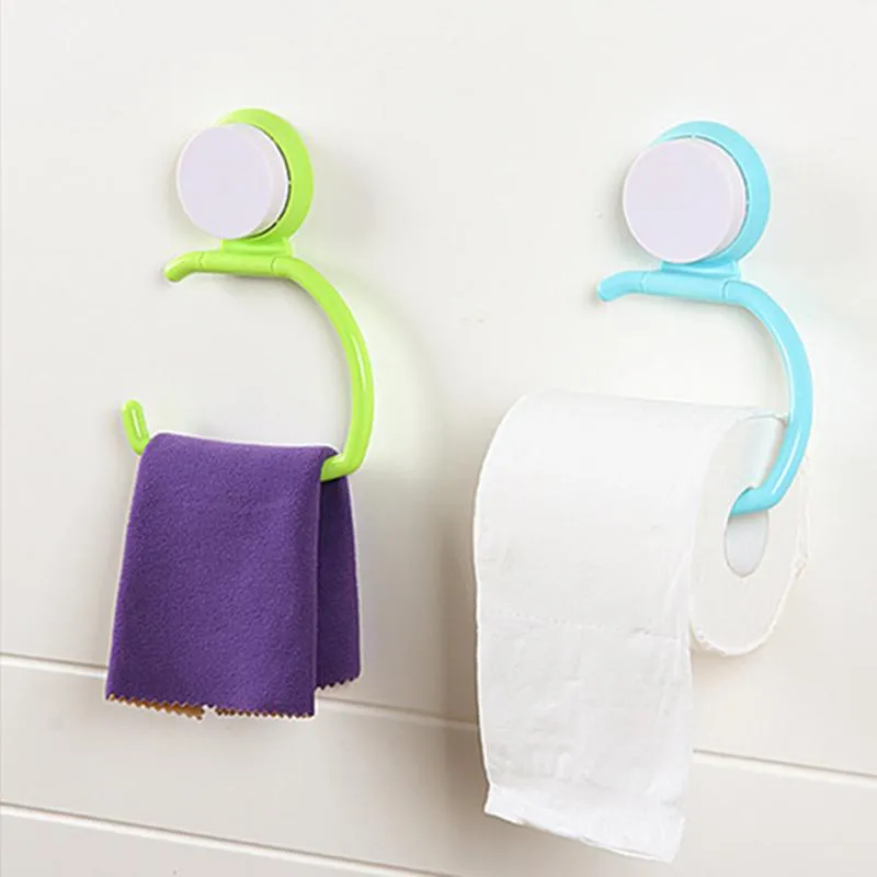 Portabicchieri della carta igienica Cucina da bagno ABS Asciugamano Asciugamano Singolo Body Washrag Bar Hanger Gancio Bagno Aspirazione