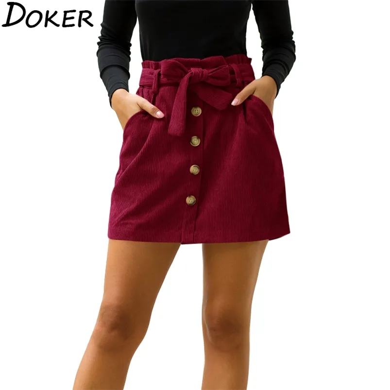 Style d'hiver et d'été solide taille haute jupe courte femmes harajuku sexy fille mini jupes noir plus taille jupe de bureau xxl 210724