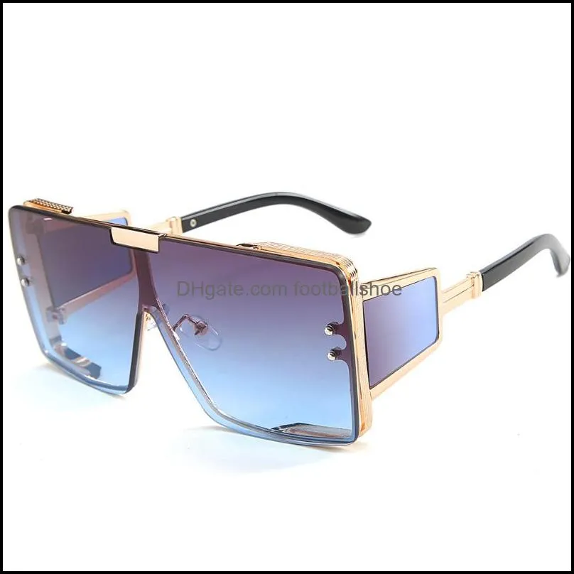 Sunglasses 2021 Fashion Oversize Gradient For Women Vintage Alloy Chain Frame Square Female Elegant Shades TYJ-47