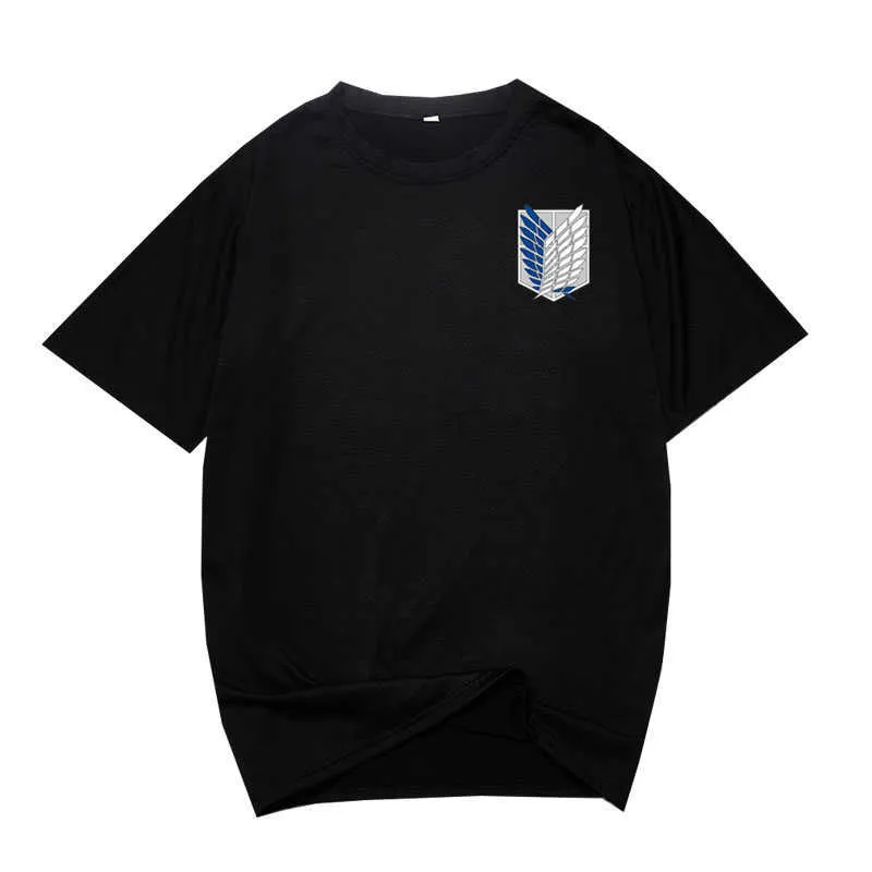 2021 Funny Popularny Mężczyźni T-Shirt Sport Casual Topy Atak On Titan Printed Tee Tops Student All-Match Nosić Szie XS-4XL X0621