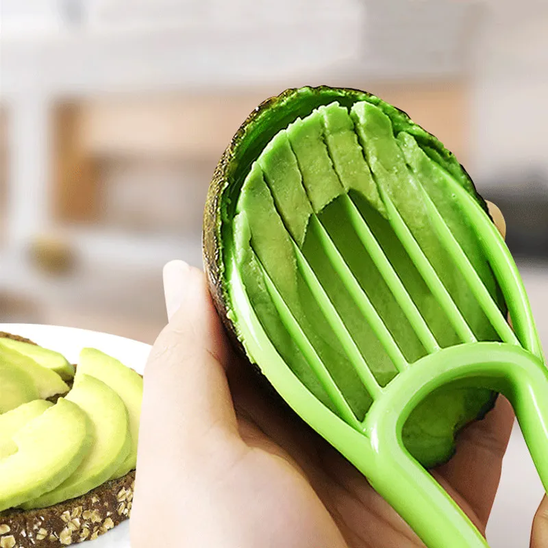 3 In 1 Avocado Slicer Cutter Shea Corer Splitter Pitaya Kiwi Berry Peeler Multifunctional Fruit Plastic Knife Kitchen Gadgets