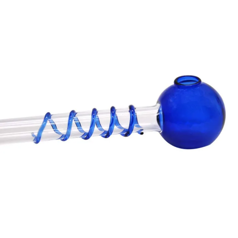 Pyrex Clear Spiral Glass Pipe Tobacco Hand Pipes Filters Holder For Oil Dab Rig Burner