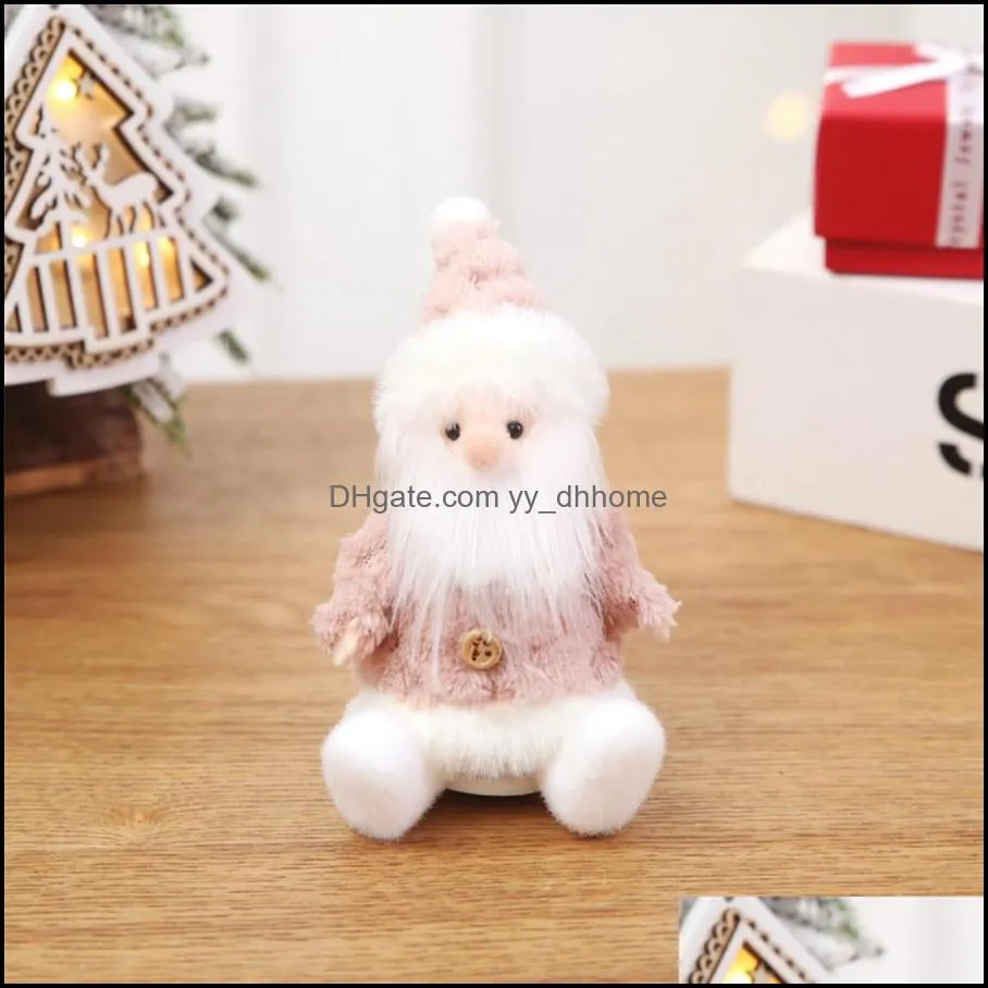 Christmas Ornaments Santa Claus Snowman Reindeers Angel Doll Festival Party Hang Decoration Xmas Table Decor Children Toy Gift JK1910