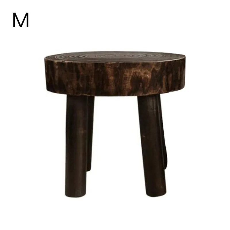 Небольшой стул для завода для ног отдыха домашнего декора Nordic твердой древесины китайский стиль винтажный винтаж ручной работы горшок владелец POTS
