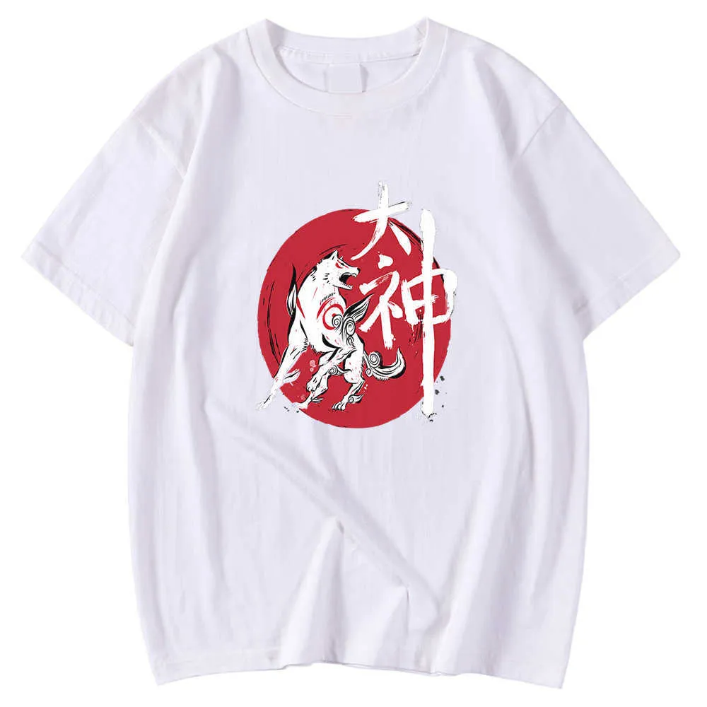 Surdimensionné S-Xxxl T-shirt pour hommes T-shirts à manches régulières Grand Dieu Un loup blanc Vêtements d'impression Respirant Doux T-shirts Homme Y0809