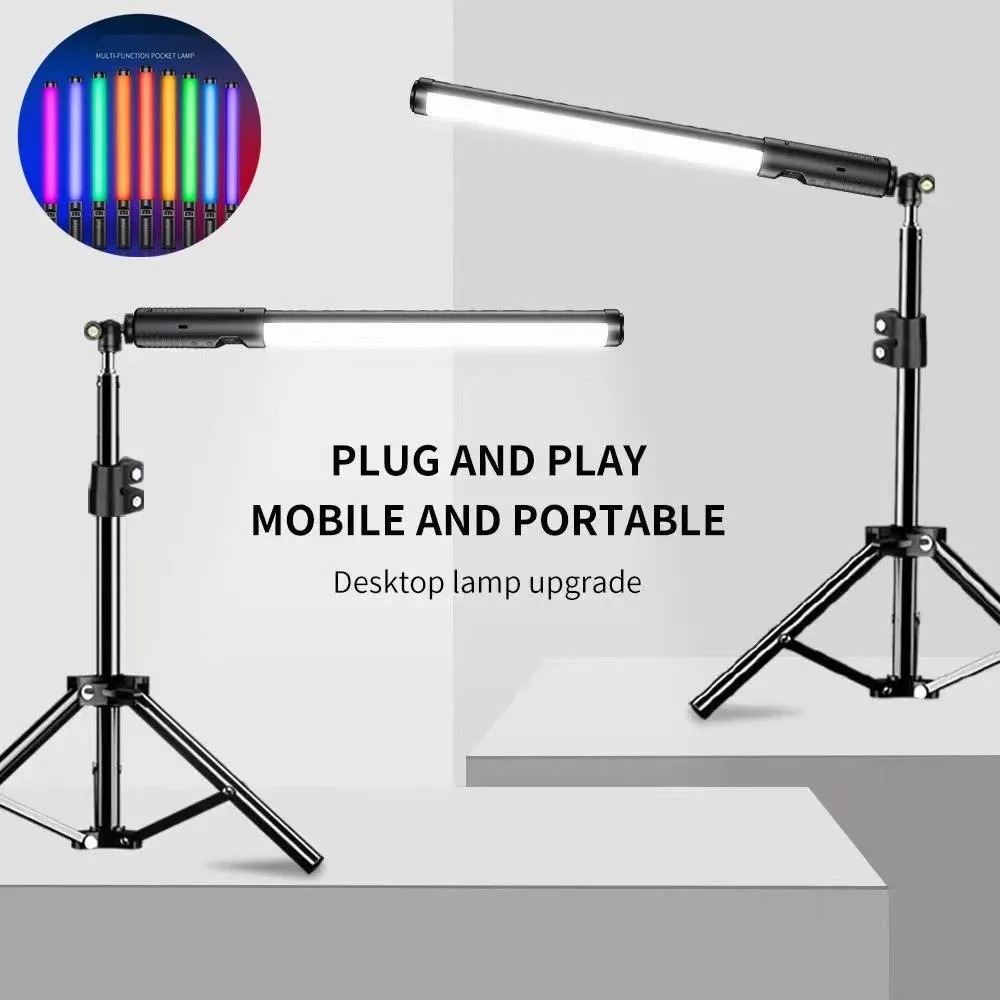 Oświetlenie RGB Wypełnienie Light Stick Kolorowe Handheld 3000-6000K LED Przenośne oświetlenie fotograficzne ze statywem statywu dla VLOG fotografii wideo