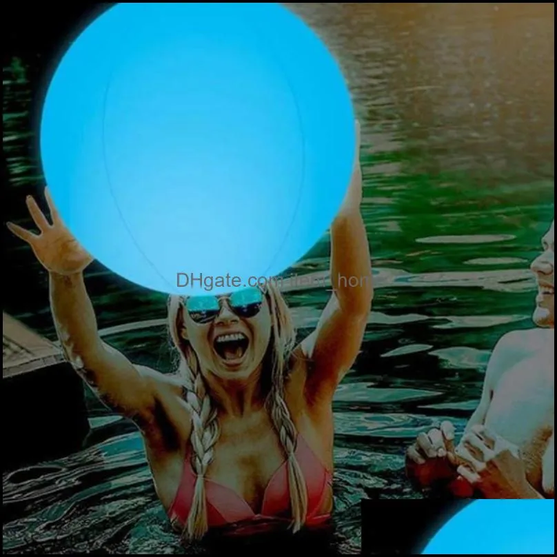Pool & Accessories Outdoor Waterproof 13 Color Glowing Ball LED Garden Beach Party Lawn Lamp Swimming Floating Light With Inflatable