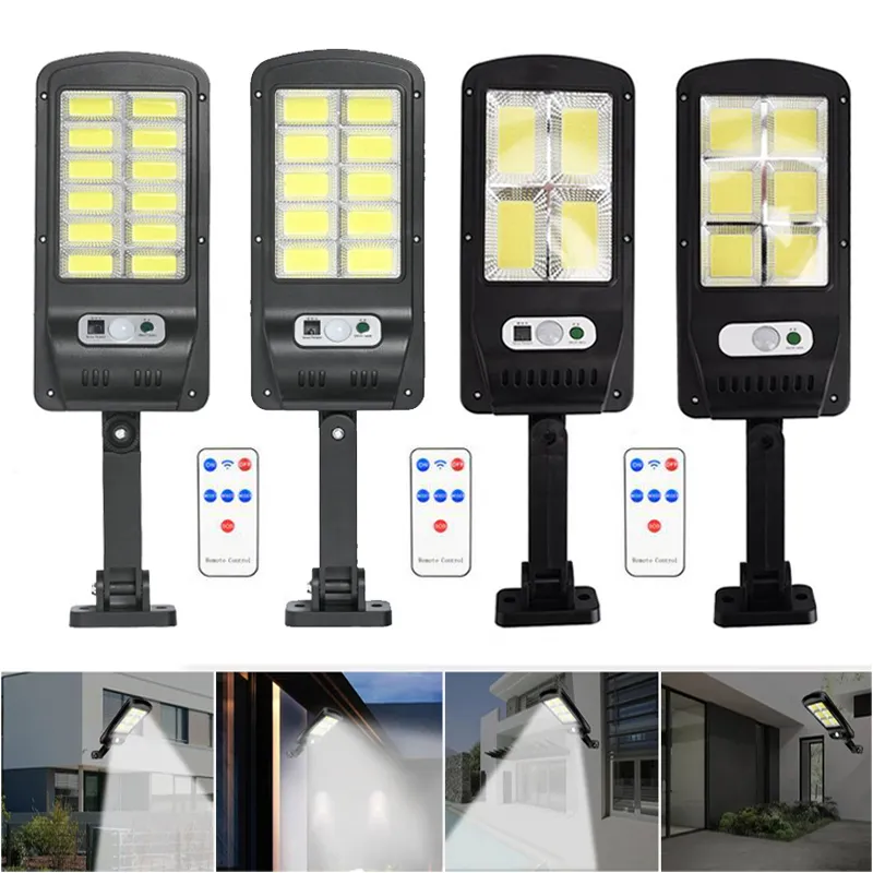 COB Solar Flutlicht Lichter Fernbedienung PIR Motion Sensor LED Solar straße lampe im freien Wasserdichte Scheinwerfer Garten Wand licht