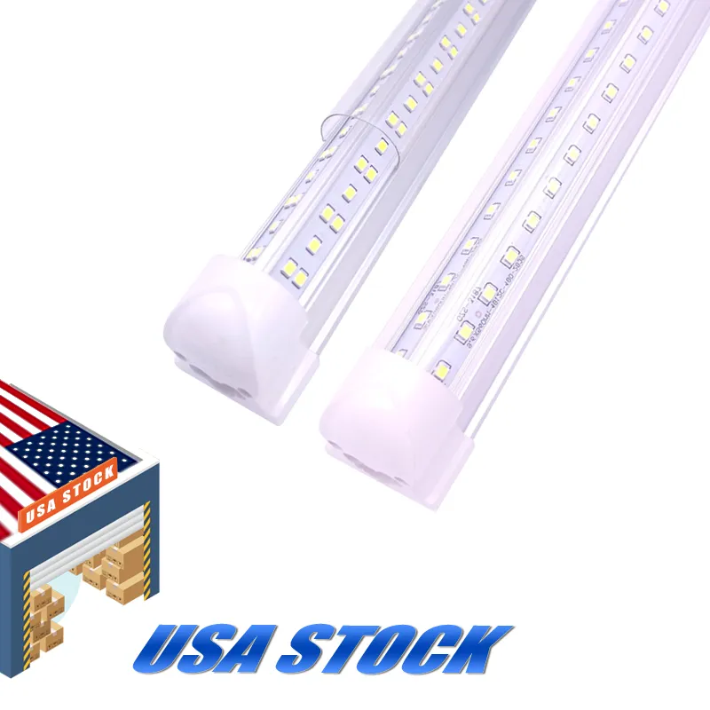 V-Shaped 2ft 3ft 4ft 5ft 6ft 8ft Cooler Door Led Tubes T8 Integrated Double Sides Lights 85-265V bulbs Stock in US