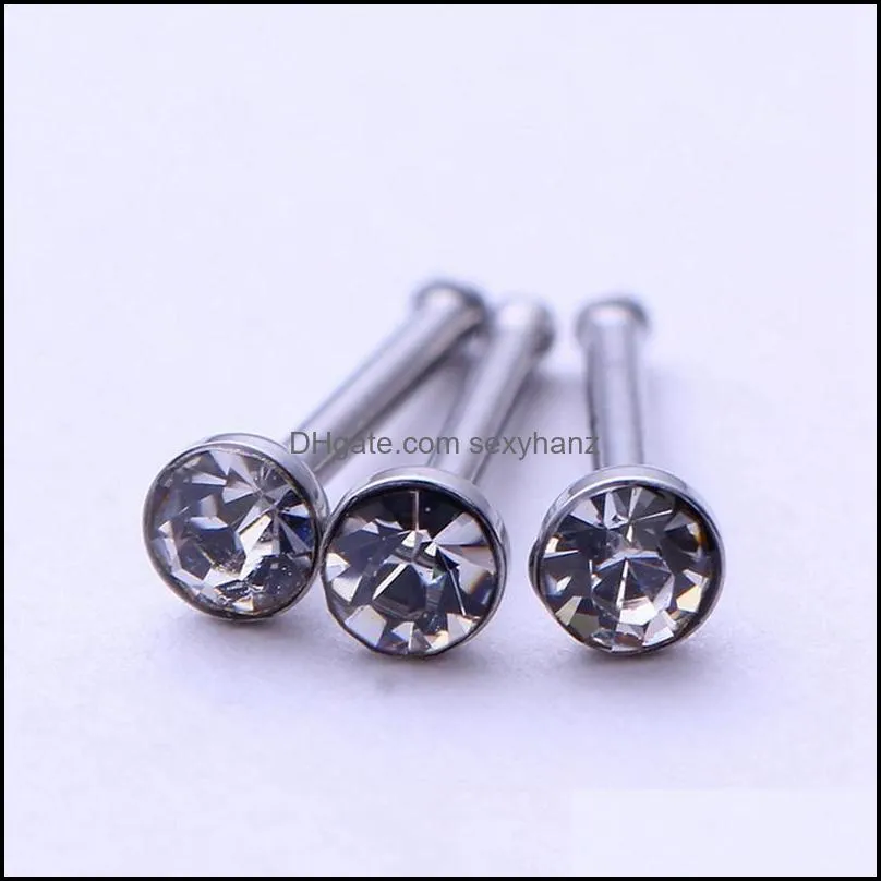Other 60 Pieces/pack Stainless Steel Crystal Nose Ring Set Women Girl Piercing Stud Lot Body Jewelry