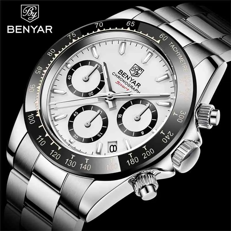 Relojes Hombre BENYAR Watches Men Luxury Brand Chronograph Male