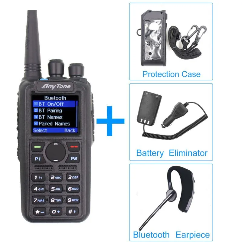 Dmr Radio Vhf 136-174Mhz Uhf 400-470Mhz Gps Aprs Bluetooth Ham Station With A Cable Walkie Talkie Anytone At-D878Uv Plus