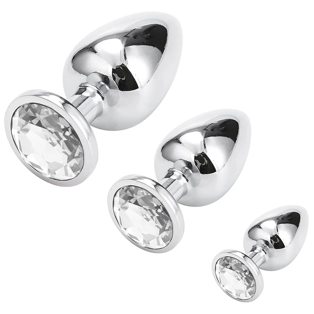 Giocattoli anali per coppie Gay Men Butt Plug Suit Metal Trainer Crystal SM Regalo di genere femminile e maschile