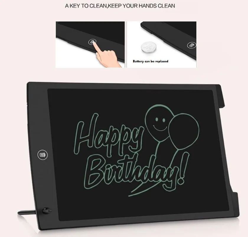 Portable 12 Inch Drawing Tablet Handwriting Pads Electronic Tablet Board With Pen for Adults Kids Children