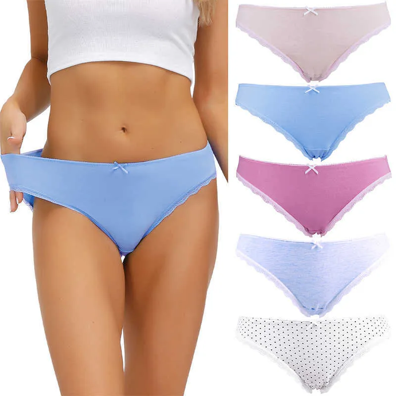 5pcs women underwear set plus size S-3XL panties for women Girl Briefs Sexy Lingeries underpants solid colors girl female pants 211021