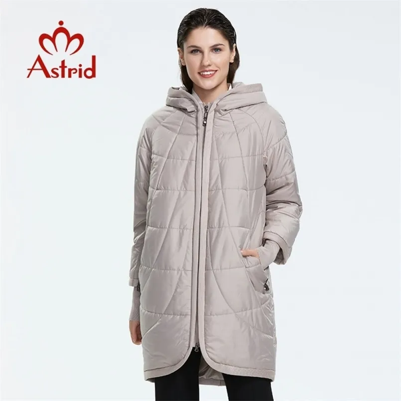 Astrid Winter Arrivée Down Veste Femmes Vêtements d'extérieur Haute Qualité Mi-Longueur Mode Slim Style Manteau d'hiver Femmes AM-2075 210817