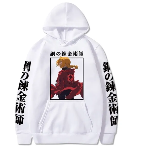 Fullmetal alchemist anime hoodie mode lange mouw casual losse print man en vrouw doek y0809