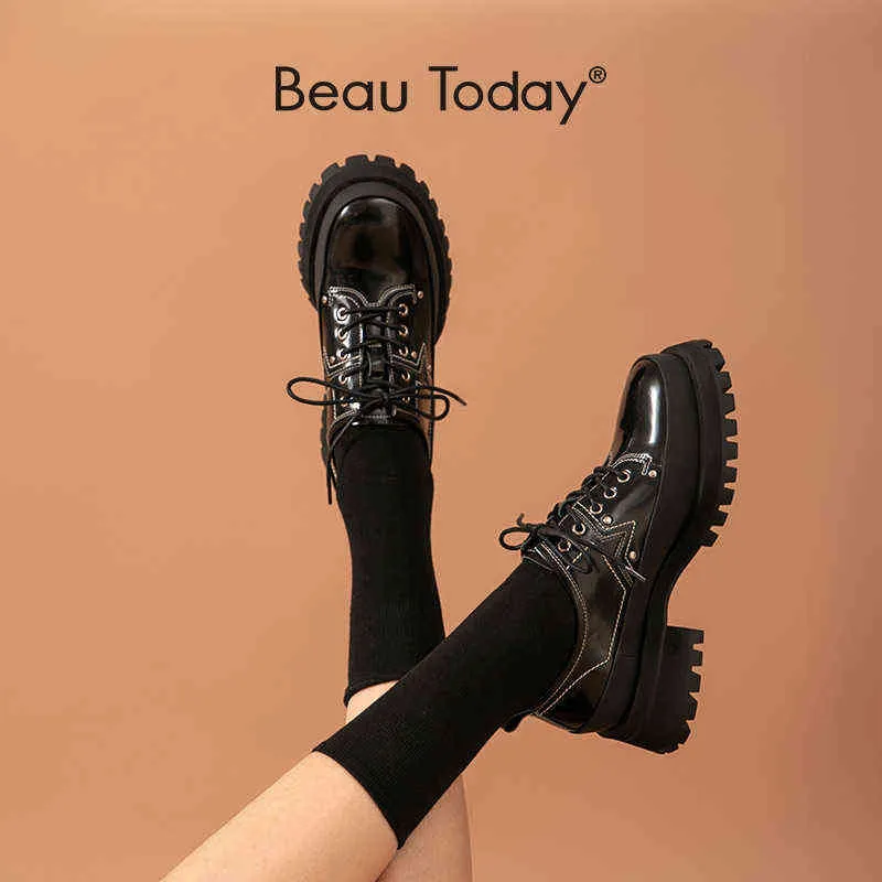 Sapatos denim femininos Casual com laços redondos e rebites estilo derby feito 2 9