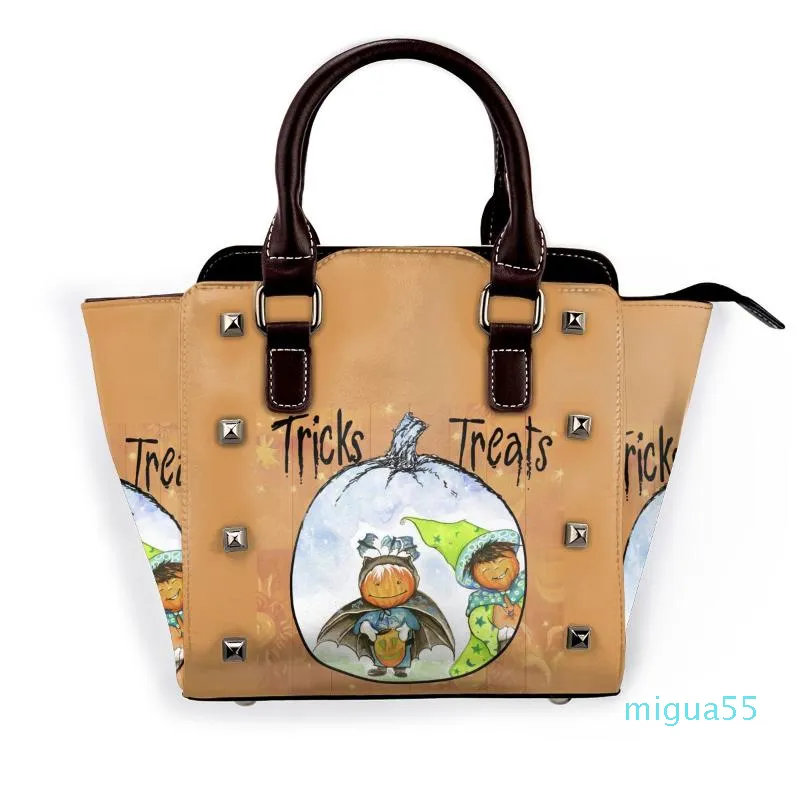 Umhängetaschen Halloween Tricks Leckereien Tasche Kürbis Frau Geschenke Handtasche Lustiges Leder Einkaufen